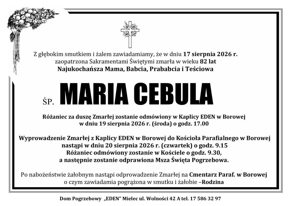 ŚP. MARIA CEBULA