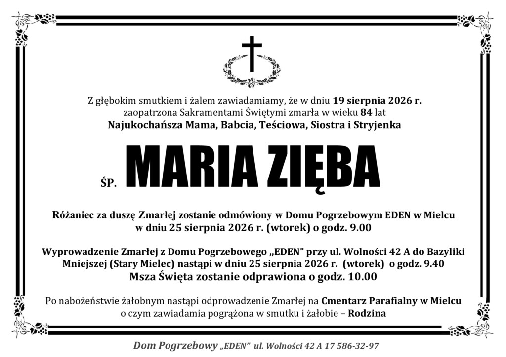 ŚP. MARIA ZIĘBA