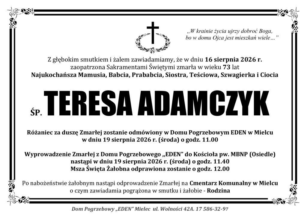 ŚP. TERESA ADAMCZYK
