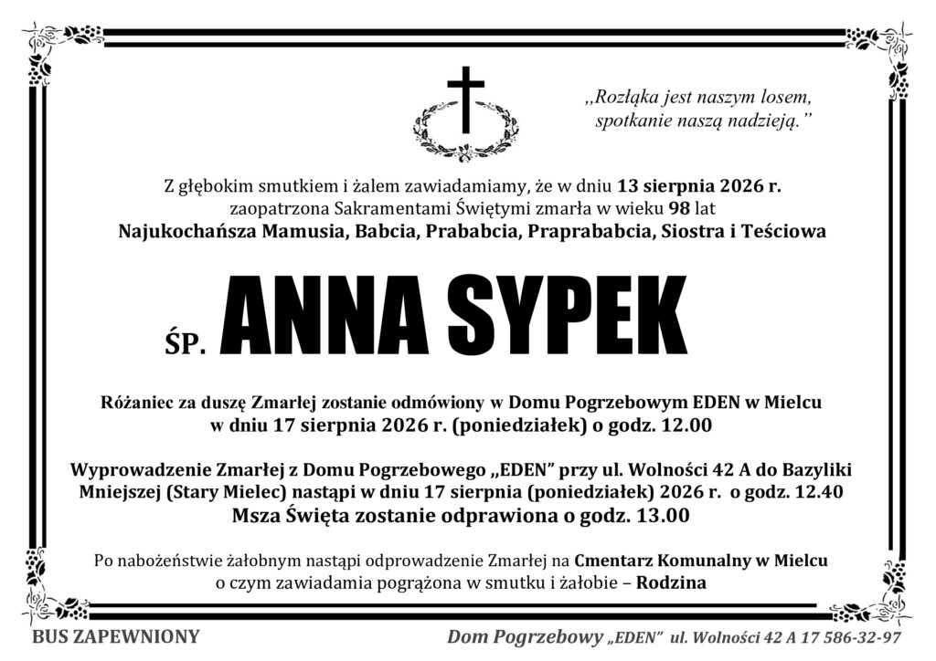 ŚP. ANNA SYPEK