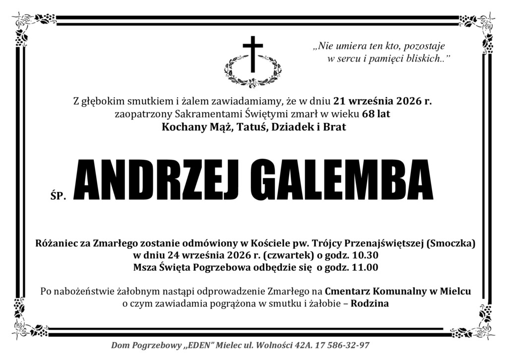 You are currently viewing ŚP. ANDRZEJ GALEMBA