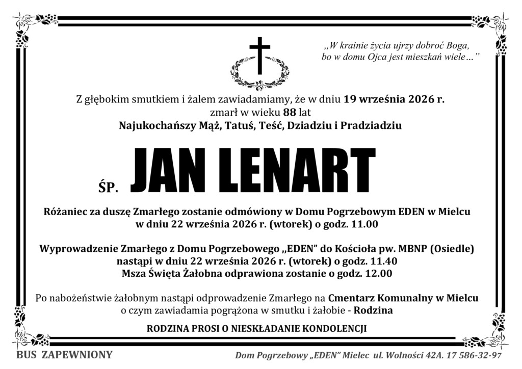 You are currently viewing ŚP. JAN LENART