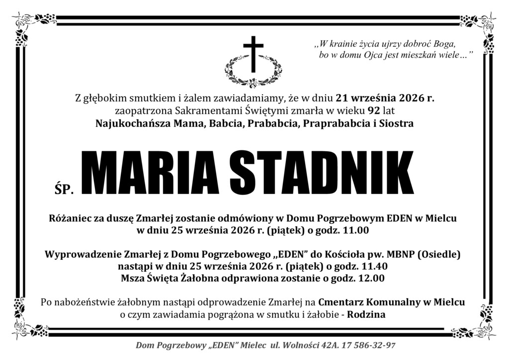 You are currently viewing ŚP. MARIA STADNIK