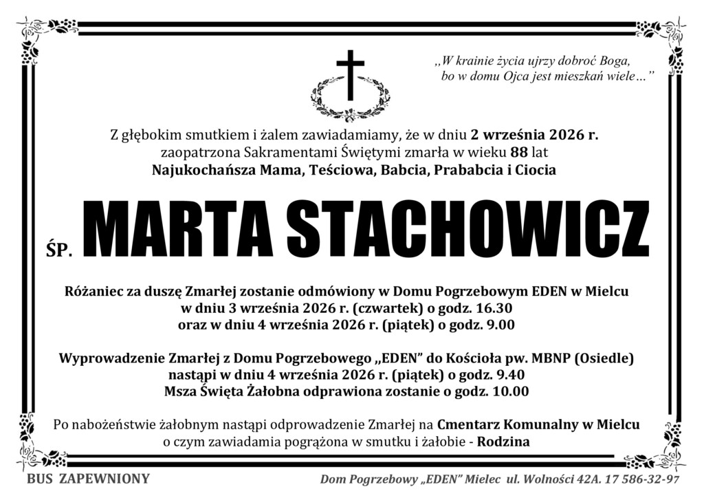Read more about the article ŚP. MARTA STACHOWICZ