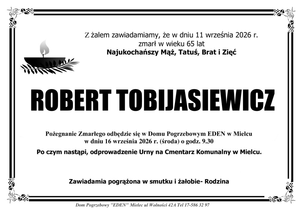 You are currently viewing ŚP. ROBERT TOBIJASIEWICZ