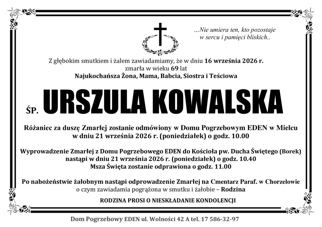 You are currently viewing ŚP. URSZULA KOWALSKA