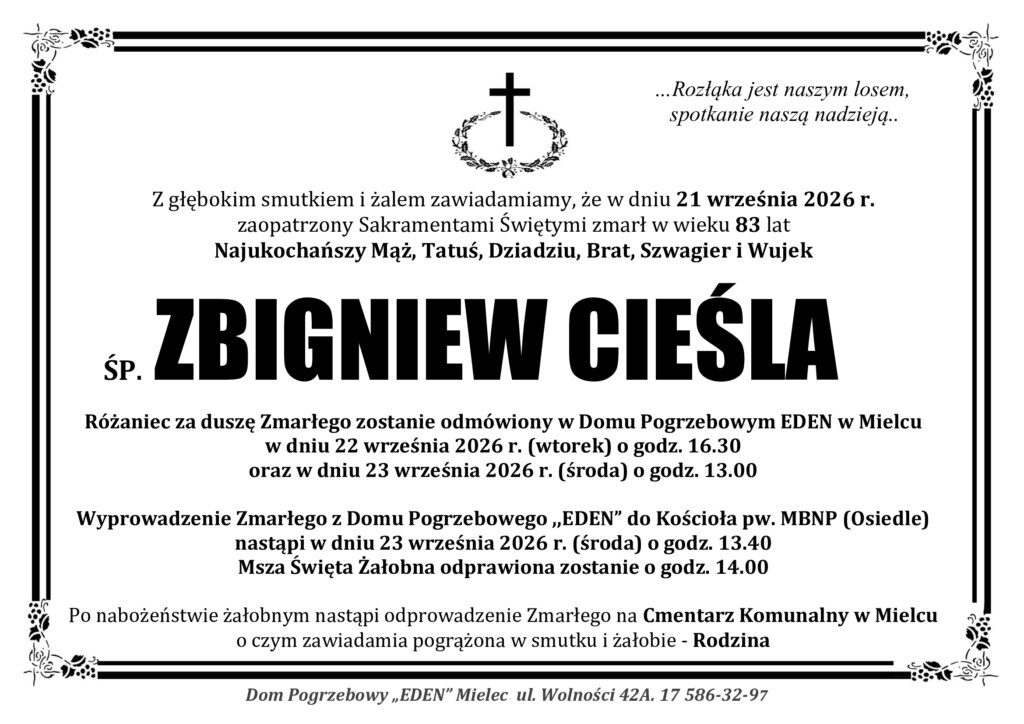 You are currently viewing ŚP. ZBIGNIEW CIEŚLA