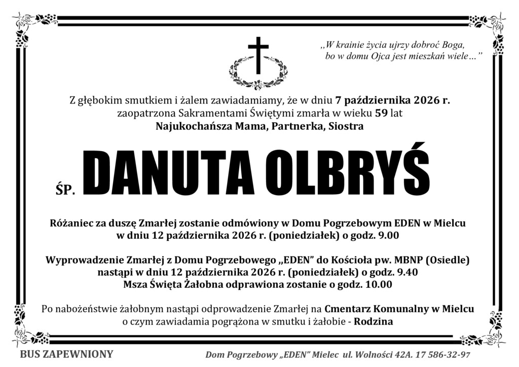 ŚP. DANUTA OLBRYŚ