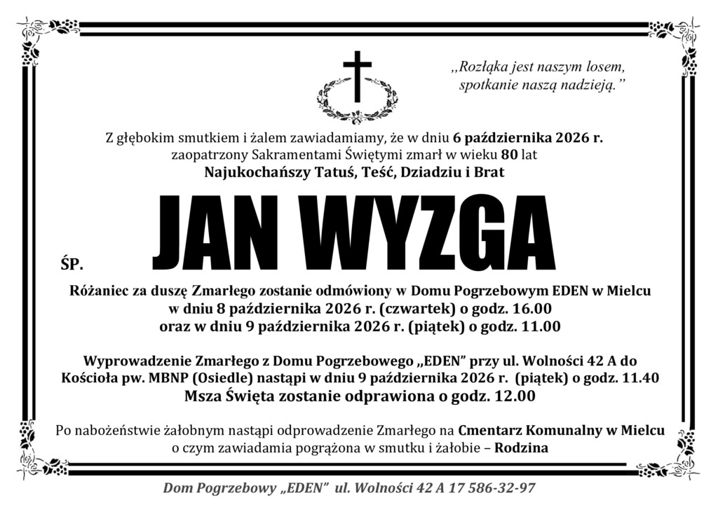 ŚP. JAN WYZGA